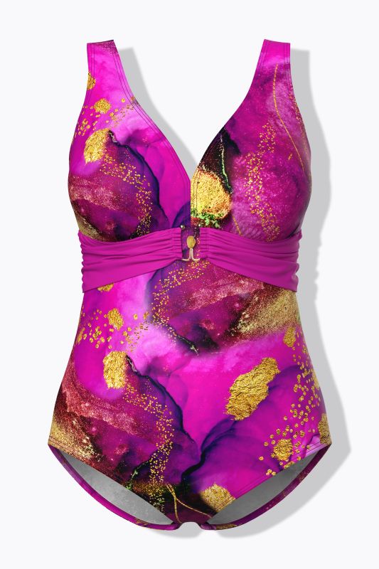 Бански с принт на розови цветя