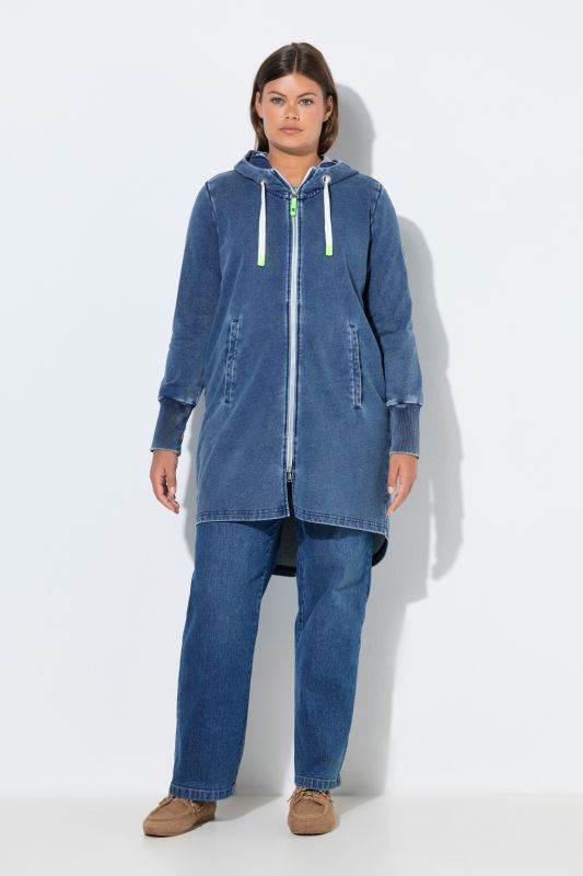 Denim Look Longline Sweatshirt