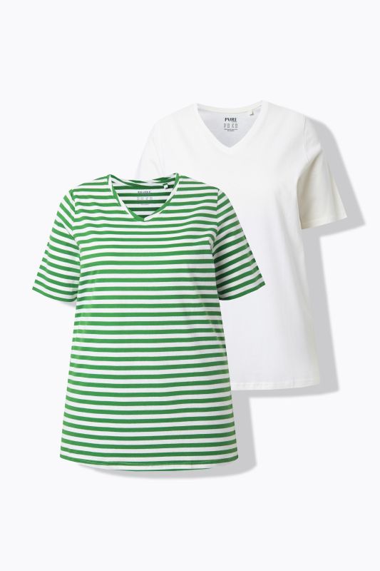 2 Pack Eco Cotton Striped Tees