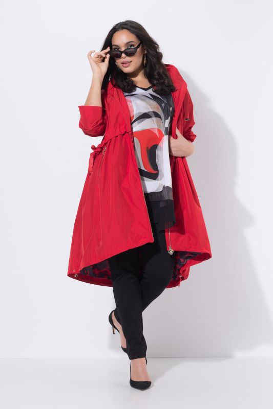 Curved Cross Seam Rain Coat