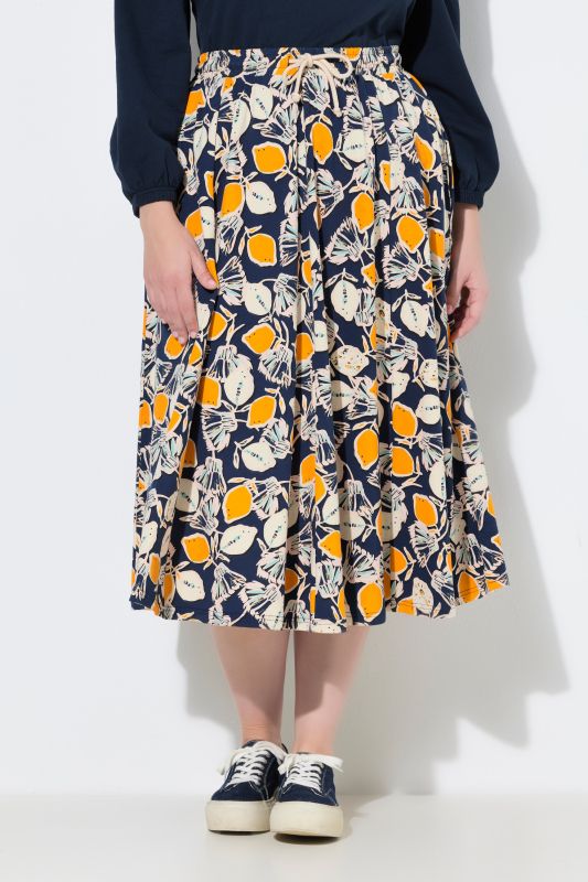 Eco Cotton Lemon Print Skirt