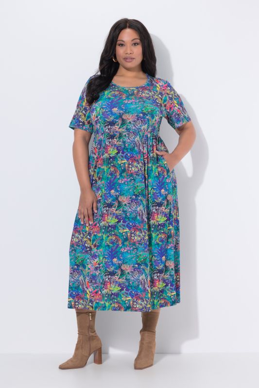 Matte Jersey Prismatic Floral Pocket Dress