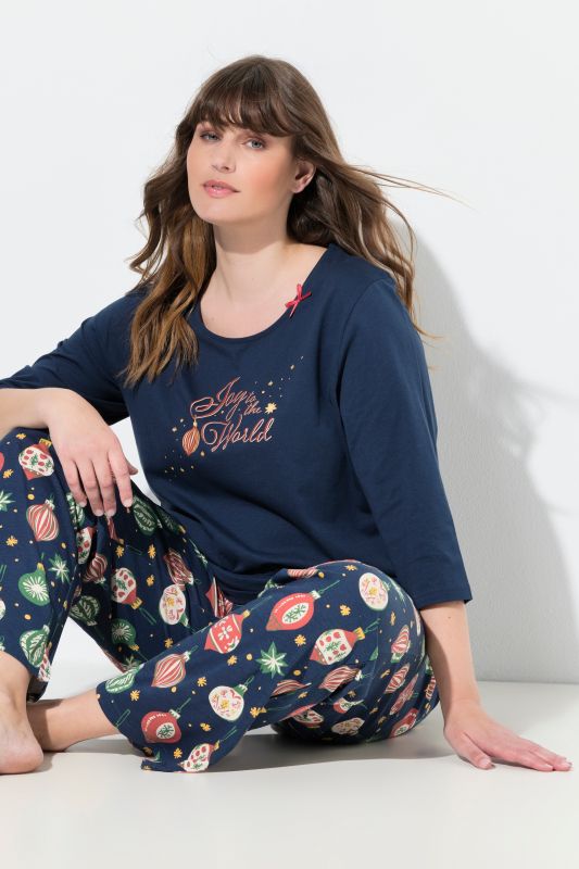 Пижама горнище с коледен принт