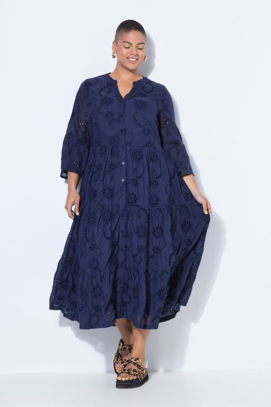 Eyelet Embroidered 3/4 Sleeve Dress