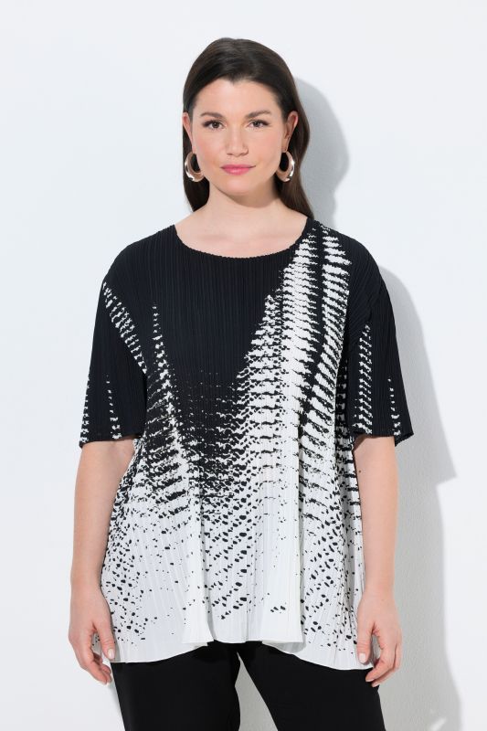 Блуза плисирана с абстрактен принт