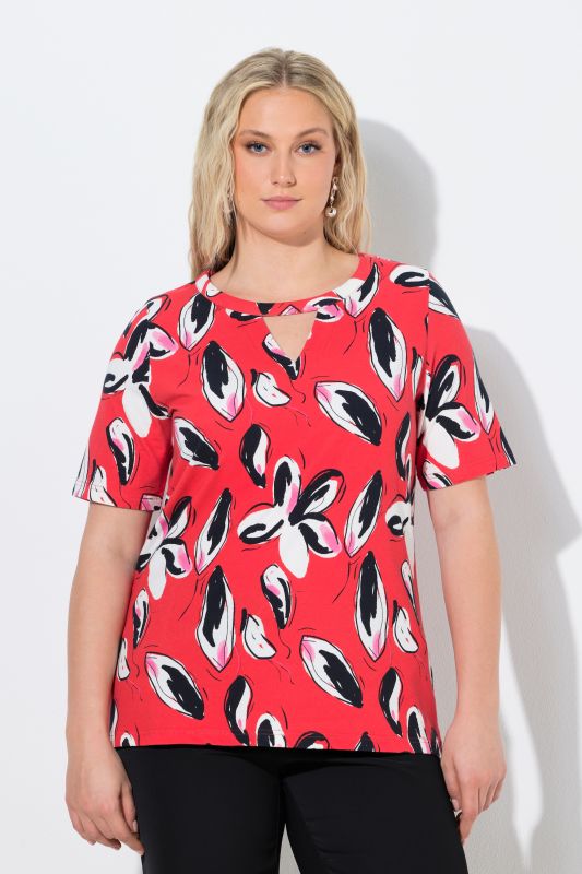 Linework Flower Cutout Tee