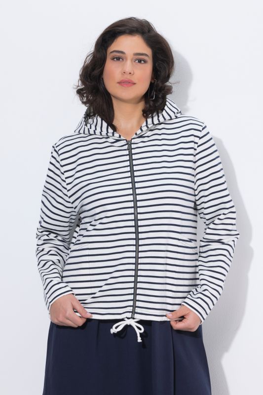 Striped Drawstring Hem Hoodie