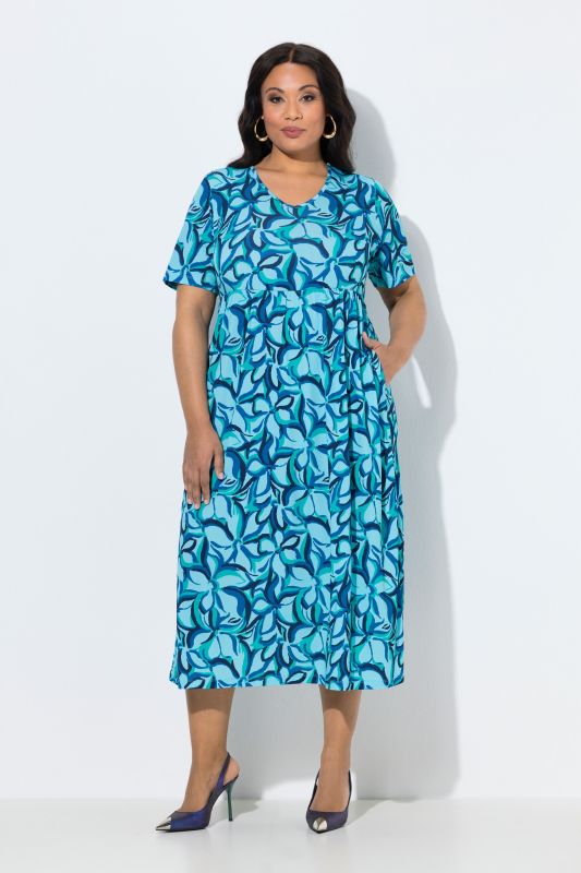 Matte Jersey Impressionist Floral Pocket Dress