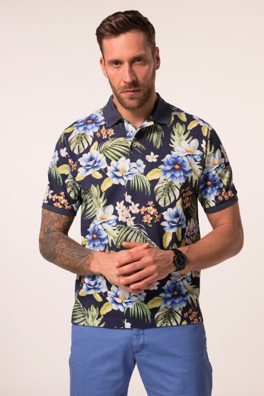 Блуза с летен принт и яка