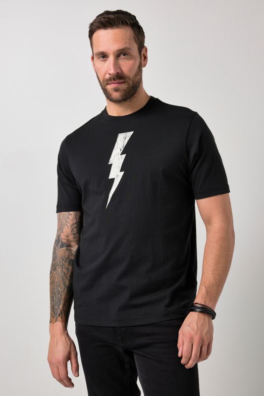 Тениска с принт на светкавица