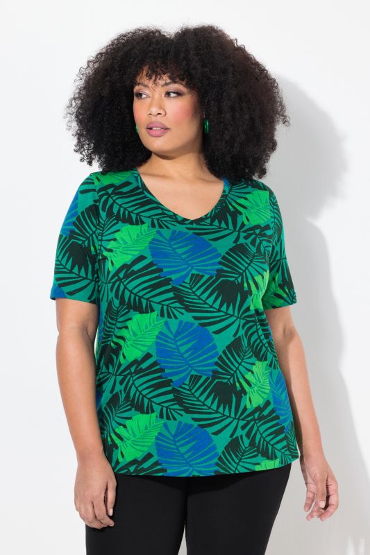 Tropical Print Short Sleeve Cotton Tee