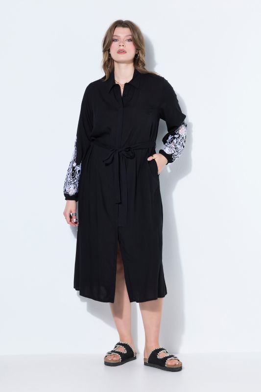 Shirt blouse midi dress