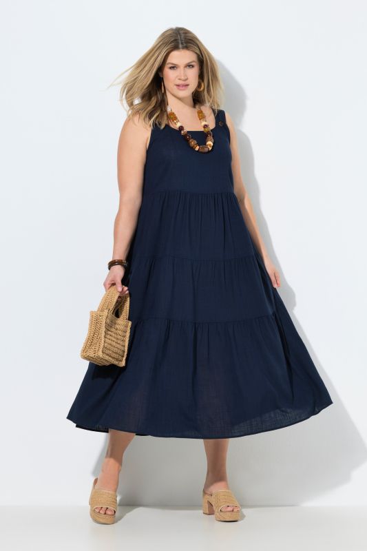 Рокля ленена с волани