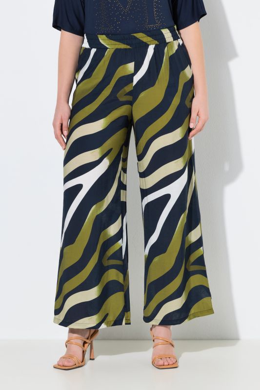 Earthy Zebra Print Elastic Waist Pants