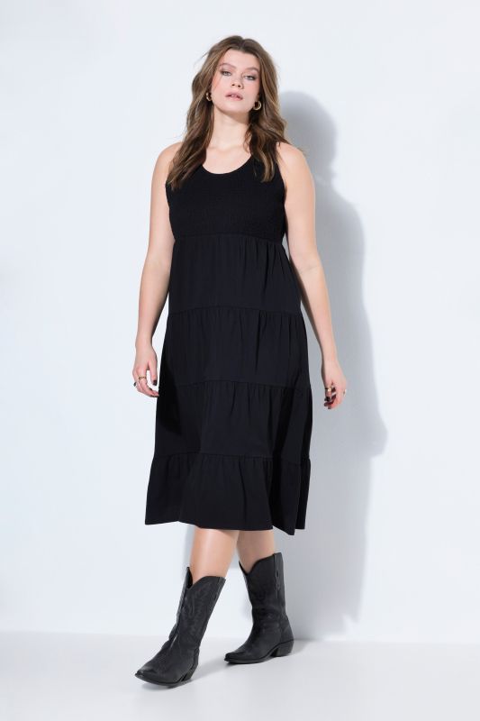 Sleeveless Flounce Panel Dress