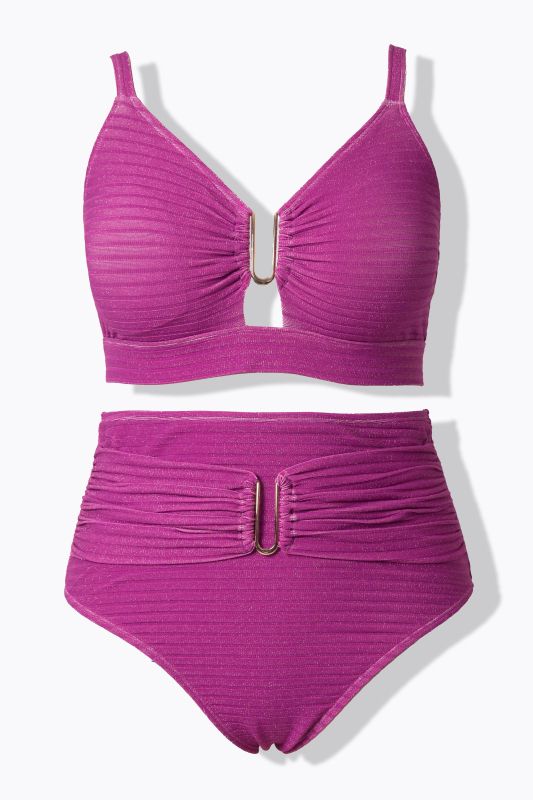 Sparkling Plunge Neck Bikini Set