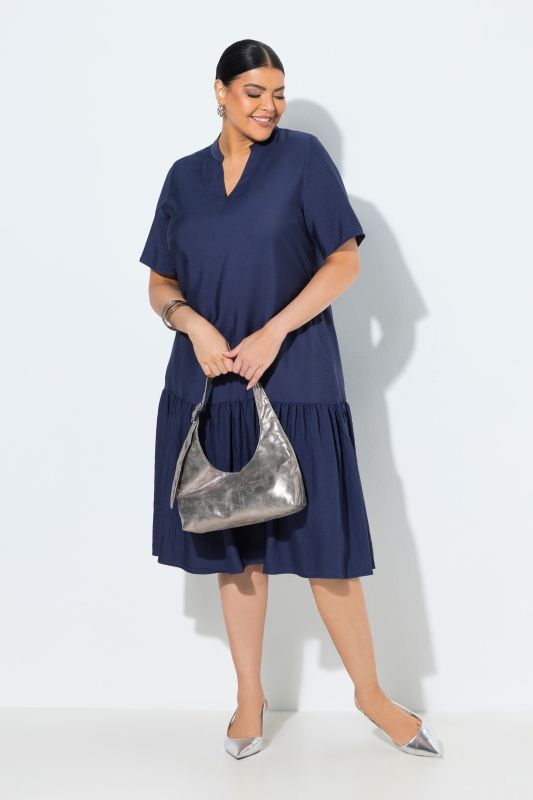Flounce Panel Short Sleeve Dress