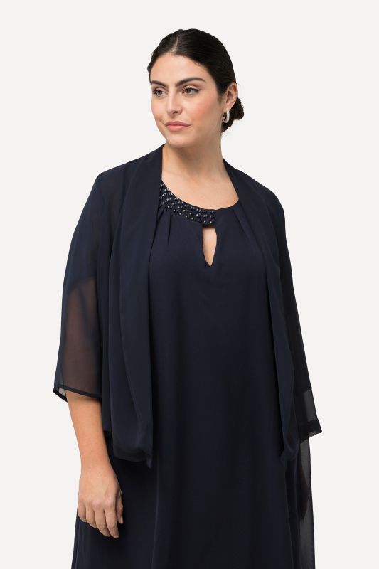 Oversized Shawl Collared Chiffon Jacket