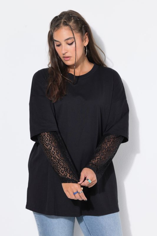 Layered Leopard Mesh Tee