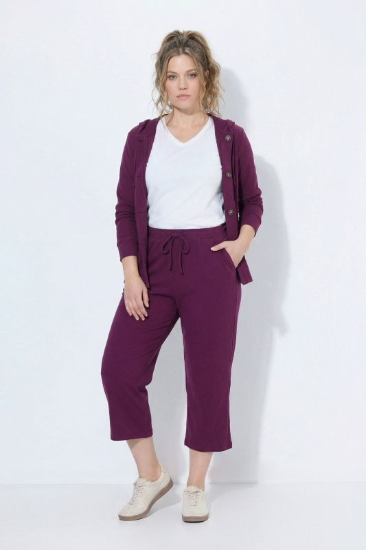 Eco Cotton Waffle Texture Elastic Waist Culottes