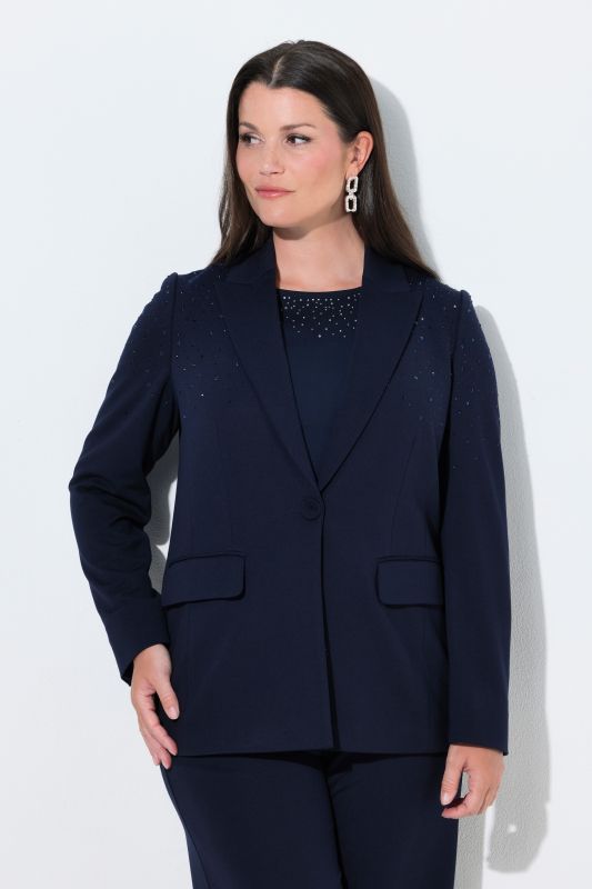 Rhinestoned Single-Button Blazer