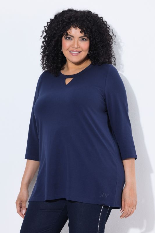 Keyhole Neckline 3/4 Sleeve MV Tee