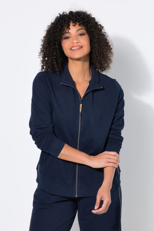Zip-Up Collared Sweatshirt