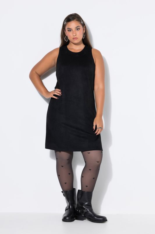 Faux Suede Sleeveless Mini Dress