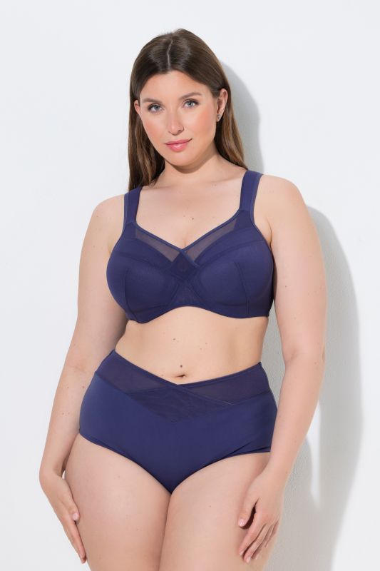 Mesh Panel Seamless Underwire Bra