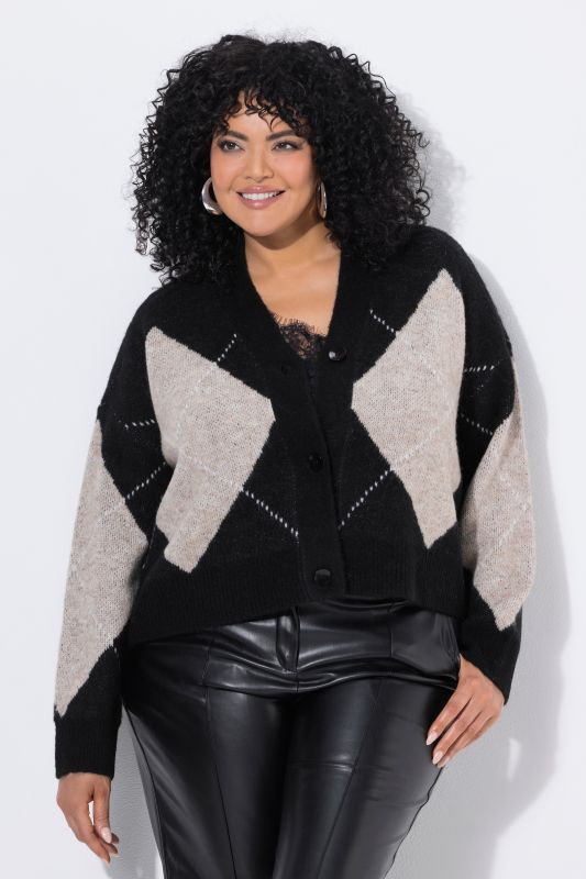 Argyle V-Neck Cardigan