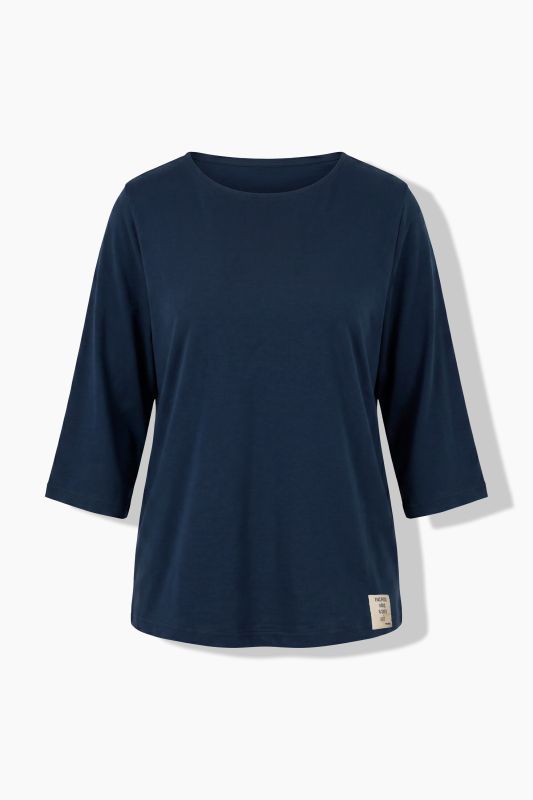 Eco Cotton 3/4 Sleeve Boat Neck Tee