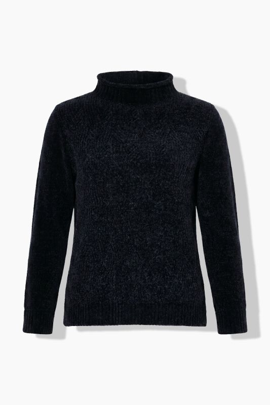 Chenille Knit Long Sleeve Turtleneck Sweater