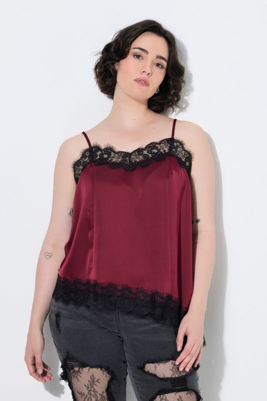 Asymmetric Pointed Hem Spaghetti Strap Top