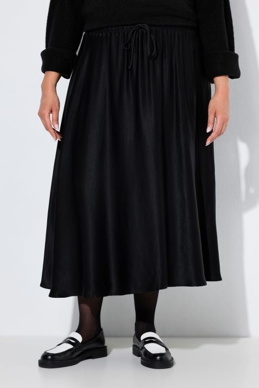 Gathered Satin Skirt