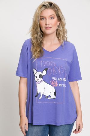 Тениска с принт на куче