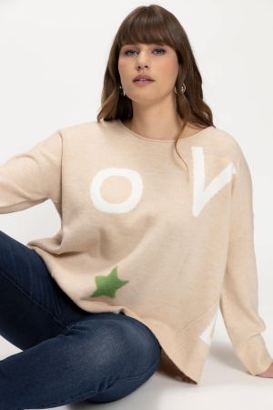 Пуловер с принт и звезда