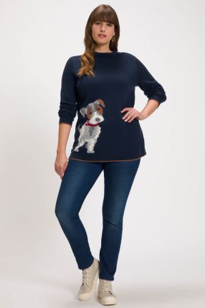 Пуловер с принт на куче