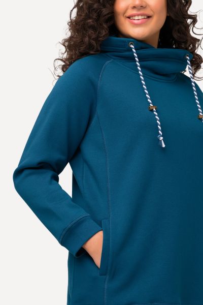 Drawstring Collar Long Sleeve Sweatshirt