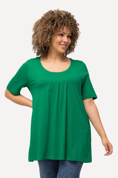 Essential Front Pleat Round Neck A-line Fit Tee