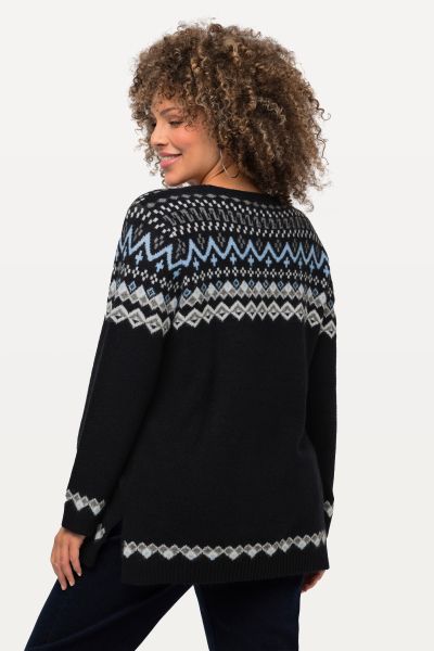 Пуловер с норвежки принт