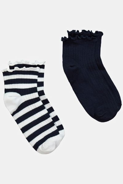 Чорапи комплект от 2 чифта с райета и едноцветни