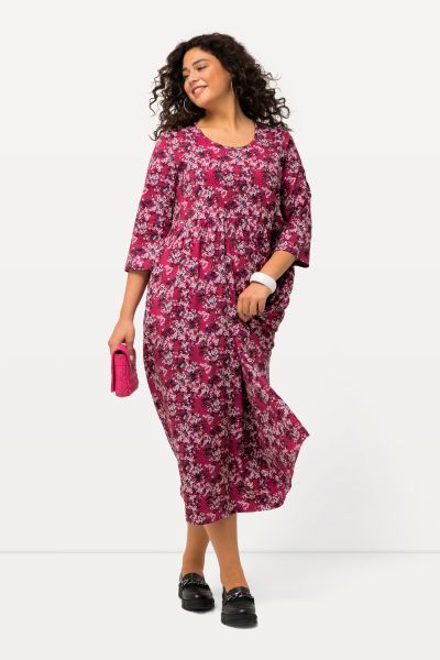Tonal Floral Print Empire Knit Dress