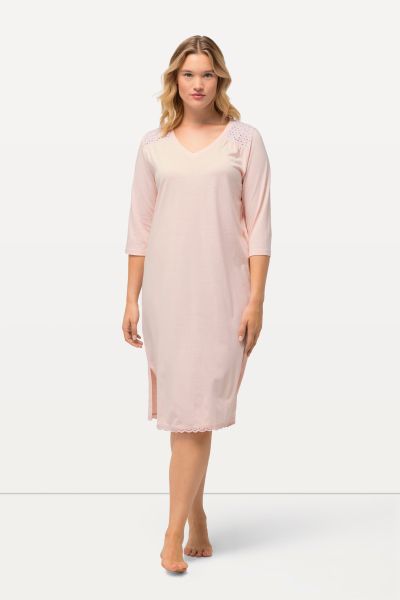 Eyelet Embroidered 3/4 Sleeve Nightgown