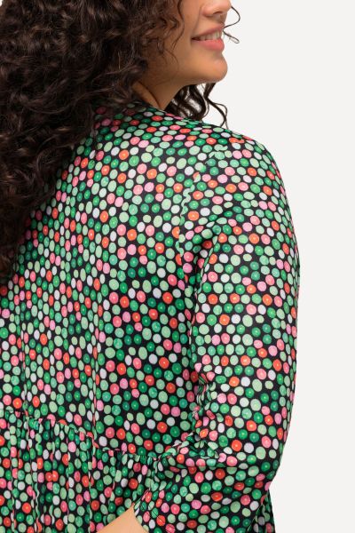 Matte Jersey Rainbow Dot Empire A-line Pocket Dress