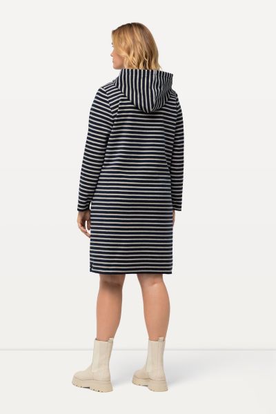 Striped Fleece Hooded Dress