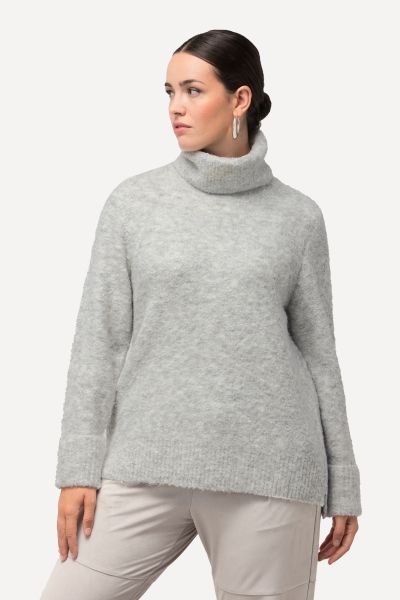 Wool Blend Long Sleeve Turtleneck Sweater