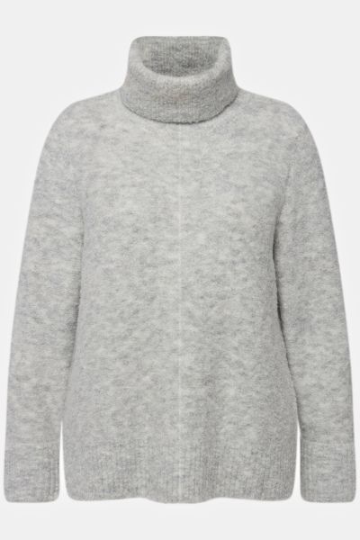Wool Blend Long Sleeve Turtleneck Sweater