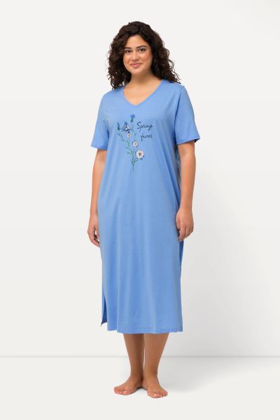 Spring Fever Short Sleeve V-Neck Nightgown