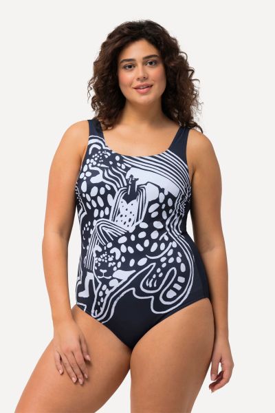 Leopard Print One Piece Swim Suit