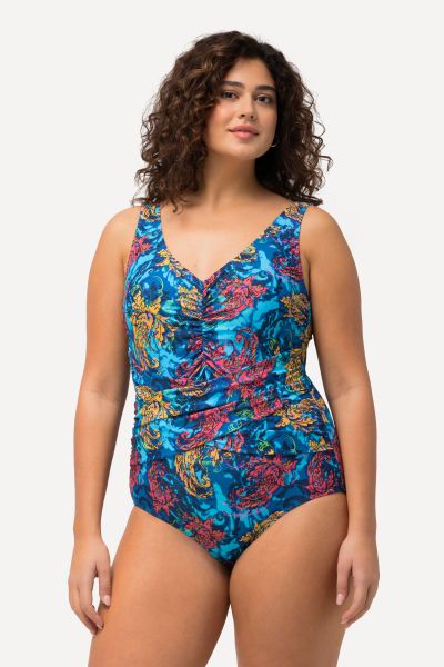 Floral Print One Piece Swimsuit